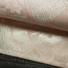 名古屋帯 六通柄 良品 正絹 古典柄 名古屋仕立て なごや帯 リサイクル帯 帯 箔 扇子 ピンク_画像6