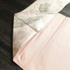 名古屋帯 六通柄 良品 正絹 古典柄 名古屋仕立て なごや帯 リサイクル帯 帯 箔 扇子 ピンク_画像17