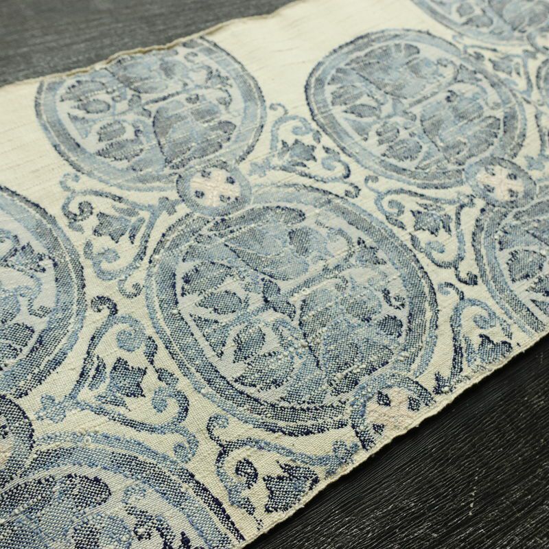 名古屋帯 六通柄 美品 正絹 幾何学柄・抽象柄 松葉仕立て なごや帯 リサイクル帯 帯 白_画像11