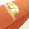 名古屋帯 太鼓柄 正絹 花柄 通し仕立て なごや帯 リサイクル帯 帯 モダン シンプル 橙_画像10