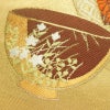 名古屋帯 太鼓柄 正絹 古典柄 名古屋仕立て なごや帯 リサイクル帯 帯 引箔 金糸 菊 ベージュ_画像6