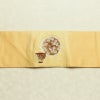 名古屋帯 太鼓柄 正絹 古典柄 名古屋仕立て なごや帯 リサイクル帯 帯 引箔 金糸 菊 ベージュ_画像13