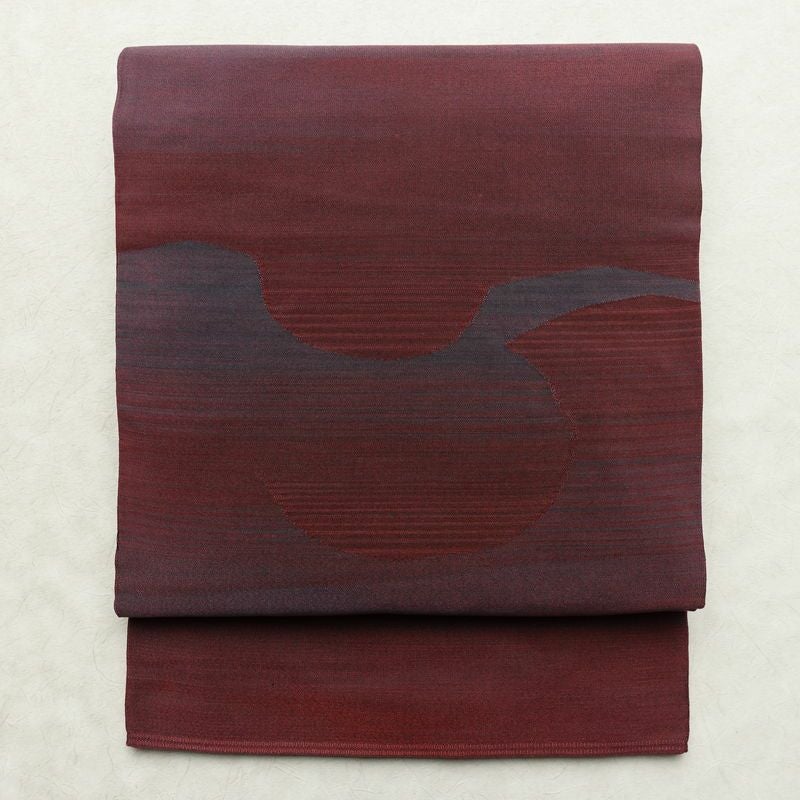 袋帯 太鼓柄 一般用 正絹 幾何学柄・抽象柄 リサイクル帯 帯 紫・藤色_画像1