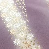 訪問着 良品 しつけ糸付き 縮緬 正絹 花柄 袷仕立て 身丈163.5cm 裄丈67.5cm リサイクル着物 着物 刺繍 卒業式 七五三 パーティー お宮参り フォーマル 洒落 紫・藤色_画像10