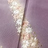 訪問着 良品 しつけ糸付き 縮緬 正絹 花柄 袷仕立て 身丈163.5cm 裄丈67.5cm リサイクル着物 着物 刺繍 卒業式 七五三 パーティー お宮参り フォーマル 洒落 紫・藤色_画像11