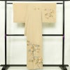付け下げ 美品 しつけ糸付き 縮緬 正絹 木の葉・植物柄 袷仕立て 身丈157.5cm 裄丈67cm リサイクル着物 着物 刺繍 共八掛 金彩 七五三 フォーマル 紅葉 ベージュ_画像2