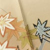 付け下げ 美品 しつけ糸付き 縮緬 正絹 木の葉・植物柄 袷仕立て 身丈157.5cm 裄丈67cm リサイクル着物 着物 刺繍 共八掛 金彩 七五三 フォーマル 紅葉 ベージュ_画像11
