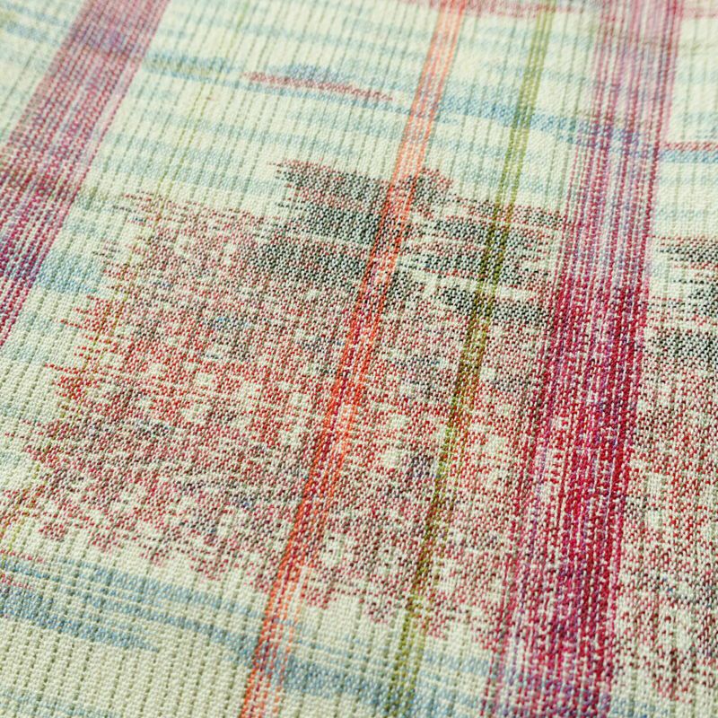 単衣 紬 バチ衿仕立て 正絹 幾何学柄・抽象柄 単衣仕立て 身丈155cm 裄丈63.5cm リサイクル着物 着物 緑・うぐいす色_画像8