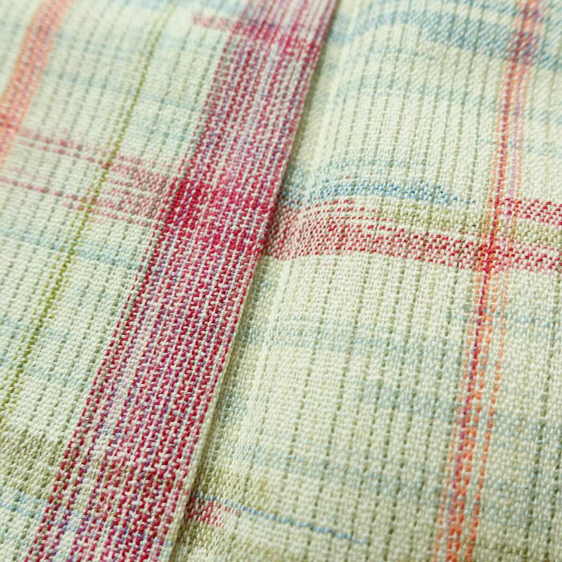 単衣 紬 バチ衿仕立て 正絹 幾何学柄・抽象柄 単衣仕立て 身丈155cm 裄丈63.5cm リサイクル着物 着物 緑・うぐいす色_画像9