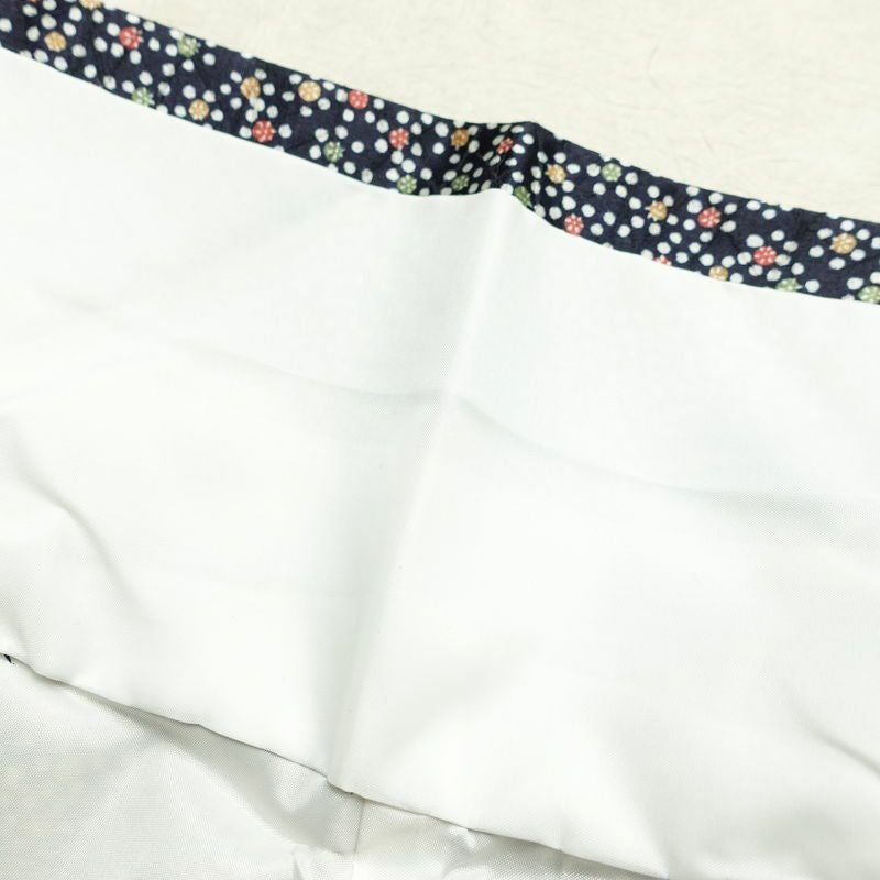 小紋 良品 しつけ糸付き ポリエステル その他の柄 袷仕立て 身丈151cm 裄丈63cm リサイクル着物 着物 青・紺_画像17