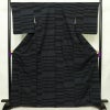 紬 良品 しつけ糸付き 正絹 幾何学柄・抽象柄 袷仕立て 身丈168cm 裄丈67cm リサイクル着物 着物 モダン 青・紺_画像1