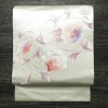 名古屋帯 太鼓柄 正絹 花柄 名古屋仕立て なごや帯 リサイクル帯 帯 刺繍 銀彩 金・銀_画像1