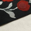 名古屋帯 六通柄 良品 正絹 花柄 松葉仕立て なごや帯 リサイクル帯 帯 黒_画像13
