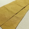 名古屋帯 全通柄 良品 正絹 木の葉・植物柄 通し仕立て なごや帯 リサイクル帯 帯 黄・黄土色_画像8