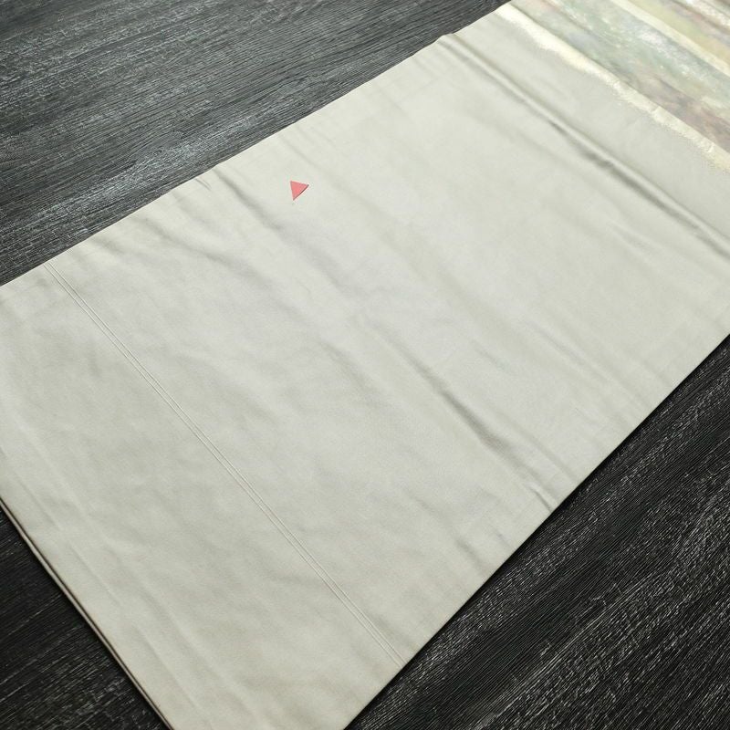 名古屋帯 太鼓柄 正絹 縞柄・線柄 名古屋仕立て なごや帯 リサイクル帯 帯 グレー_画像9