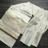 名古屋帯 太鼓柄 正絹 縞柄・線柄 名古屋仕立て なごや帯 リサイクル帯 帯 グレー_画像19