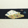 名古屋帯 太鼓柄 良品 絞り 正絹 花柄 名古屋仕立て なごや帯 リサイクル帯 帯 青・紺_画像13