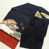 名古屋帯 太鼓柄 良品 絞り 正絹 花柄 名古屋仕立て なごや帯 リサイクル帯 帯 青・紺_画像16