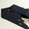 名古屋帯 太鼓柄 良品 絞り 正絹 花柄 名古屋仕立て なごや帯 リサイクル帯 帯 青・紺_画像19