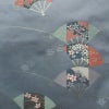 名古屋帯 六通柄 正絹 古典柄 名古屋仕立て なごや帯 リサイクル帯 帯 扇子 青・紺_画像2