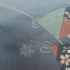 名古屋帯 六通柄 正絹 古典柄 名古屋仕立て なごや帯 リサイクル帯 帯 扇子 青・紺_画像5