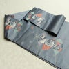 名古屋帯 六通柄 正絹 古典柄 名古屋仕立て なごや帯 リサイクル帯 帯 扇子 青・紺_画像21