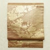 名古屋帯 六通柄 良品 正絹 花柄 名古屋仕立て なごや帯 リサイクル帯 帯 金・銀_画像1
