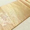 名古屋帯 六通柄 良品 正絹 花柄 名古屋仕立て なごや帯 リサイクル帯 帯 金・銀_画像11