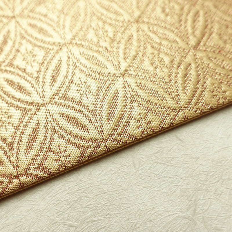 名古屋帯 六通柄 良品 正絹 花柄 名古屋仕立て なごや帯 リサイクル帯 帯 金・銀_画像12