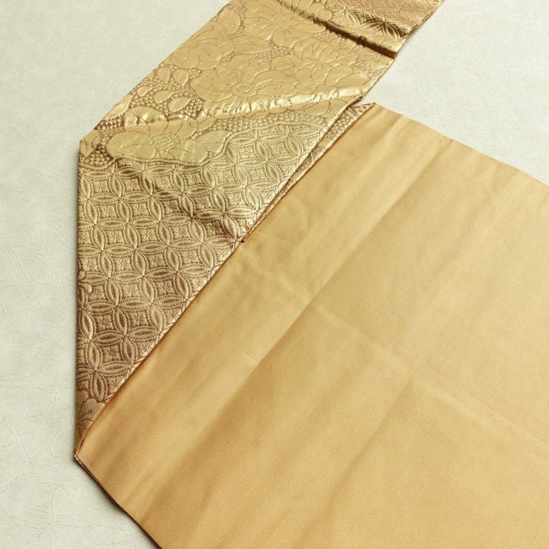 名古屋帯 六通柄 良品 正絹 花柄 名古屋仕立て なごや帯 リサイクル帯 帯 金・銀_画像19