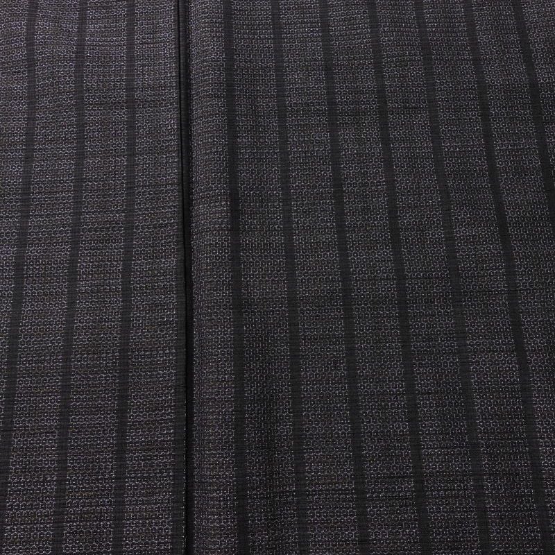 結城紬 紬 美品 証紙あり しつけ糸付き バチ衿仕立て 正絹 縞柄・線柄 袷仕立て 身丈156cm 裄丈63.5cm リサイクル着物 着物 紫・藤色_画像6