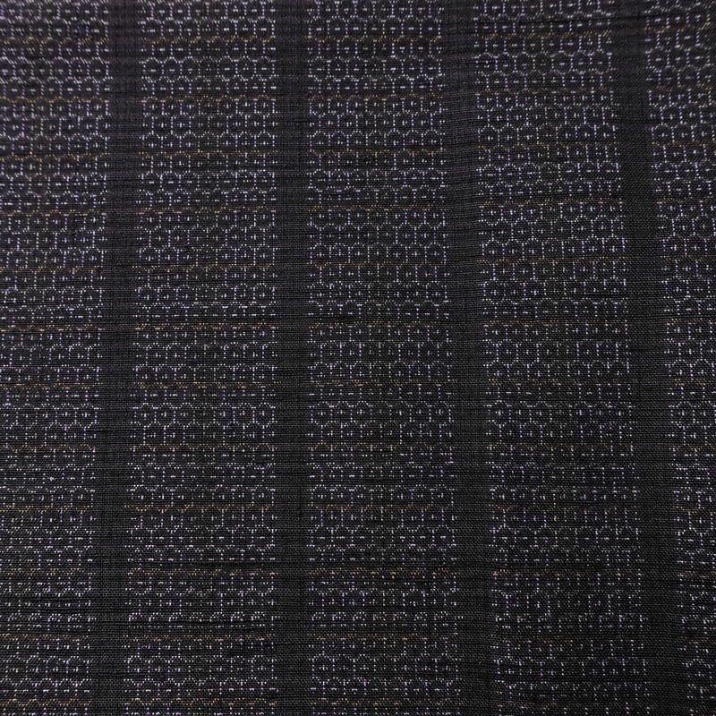 結城紬 紬 美品 証紙あり しつけ糸付き バチ衿仕立て 正絹 縞柄・線柄 袷仕立て 身丈156cm 裄丈63.5cm リサイクル着物 着物 紫・藤色_画像7