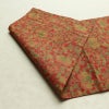 名古屋帯 全通柄 美品 正絹 木の葉・植物柄 名古屋仕立て なごや帯 リサイクル帯 帯 赤・朱_画像9