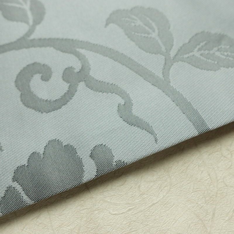 名古屋帯 六通柄 良品 正絹 花柄 名古屋仕立て なごや帯 リサイクル帯 帯 ブルーグレー グレー_画像12