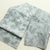 名古屋帯 六通柄 良品 正絹 花柄 名古屋仕立て なごや帯 リサイクル帯 帯 ブルーグレー グレー_画像16