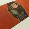 名古屋帯 太鼓柄 正絹 木の葉・植物柄 名古屋仕立て なごや帯 リサイクル帯 帯 モダン シンプル 洒落 橙_画像11