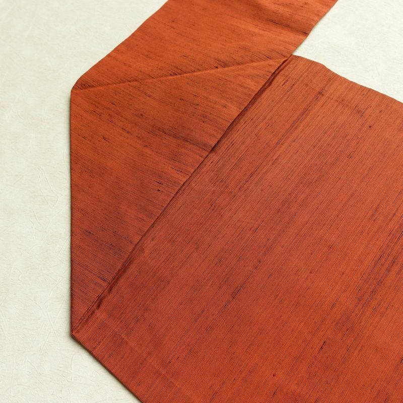 名古屋帯 太鼓柄 正絹 木の葉・植物柄 名古屋仕立て なごや帯 リサイクル帯 帯 モダン シンプル 洒落 橙_画像18