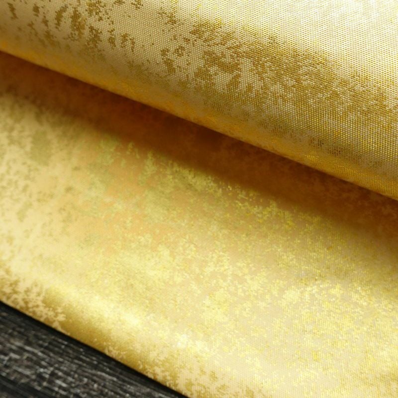 名古屋帯 太鼓柄 正絹 古典柄 名古屋仕立て なごや帯 リサイクル帯 帯 箔 シンプル 黄・黄土色_画像7