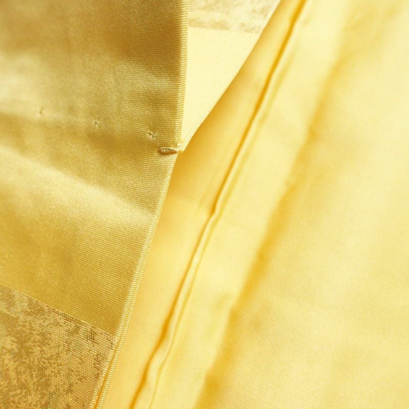名古屋帯 太鼓柄 正絹 古典柄 名古屋仕立て なごや帯 リサイクル帯 帯 箔 シンプル 黄・黄土色_画像19