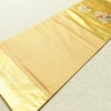 名古屋帯 太鼓柄 正絹 花柄 名古屋仕立て なごや帯 リサイクル帯 帯 刺繍 箔 黄・黄土色_画像8