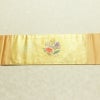 名古屋帯 太鼓柄 正絹 花柄 名古屋仕立て なごや帯 リサイクル帯 帯 刺繍 箔 黄・黄土色_画像14