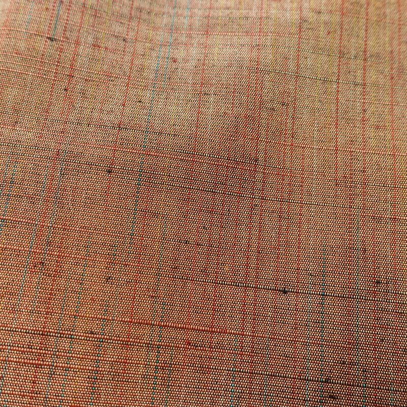 紬 正絹 その他の柄 袷仕立て 身丈153.5cm 裄丈62.5cm リサイクル着物 着物 モダン シンプル 茶_画像9