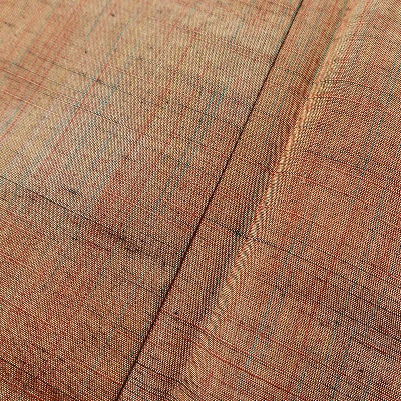 紬 正絹 その他の柄 袷仕立て 身丈153.5cm 裄丈62.5cm リサイクル着物 着物 モダン シンプル 茶_画像10