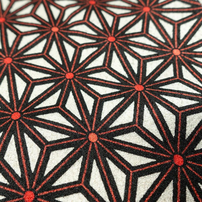 小紋 良品 付下小紋 正絹 麻の葉柄 袷仕立て 身丈158cm 裄丈64.5cm リサイクル着物 着物 赤・朱_画像8