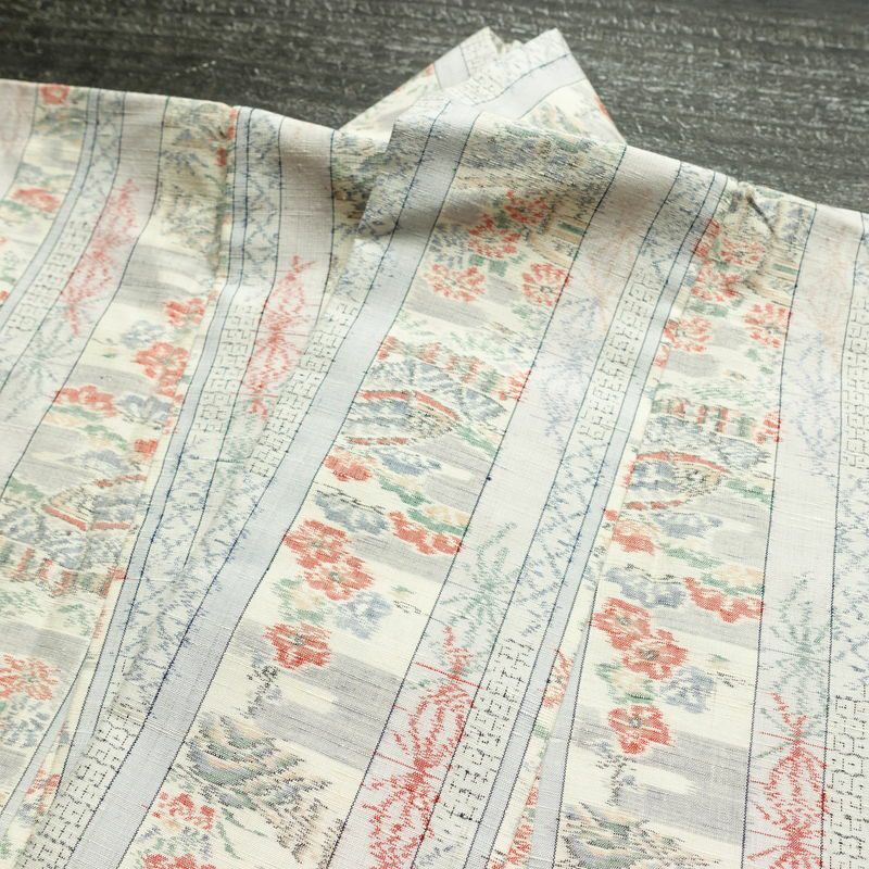 単衣 紬 正絹 縞柄・線柄 単衣仕立て 身丈160.5cm 裄丈64.5cm リサイクル着物 着物 青・紺_画像18