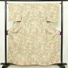 小紋 付下小紋 良品 しつけ糸付き 縮緬 正絹 花柄 袷仕立て 身丈158.5cm 裄丈64.5cm リサイクル着物 着物 ベージュ_画像1