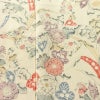小紋 付下小紋 良品 しつけ糸付き 縮緬 正絹 花柄 袷仕立て 身丈158.5cm 裄丈64.5cm リサイクル着物 着物 ベージュ_画像6