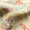 小紋 付下小紋 良品 しつけ糸付き 縮緬 正絹 花柄 袷仕立て 身丈158.5cm 裄丈64.5cm リサイクル着物 着物 ベージュ_画像21