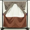 付け下げ 良品 落款入り しつけ糸付き 正絹 風景柄 袷仕立て 身丈155.5cm 裄丈63.5cm リサイクル着物 着物 洒落 紬地 茶_画像3