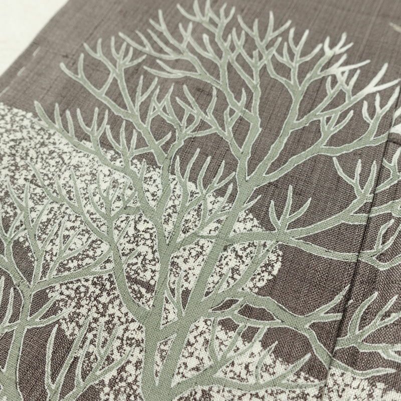 付け下げ 良品 落款入り しつけ糸付き 正絹 風景柄 袷仕立て 身丈155.5cm 裄丈63.5cm リサイクル着物 着物 洒落 紬地 茶_画像7